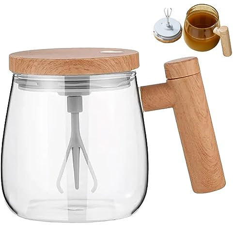 Electric Stirring Mug, Glass Self Stirring Coffee Mug, 400ML Portable High Speed Self Mixing Cup, Fast Automatic Self Stirring Mug for Dining Rooms Living Rooms Schools Parks