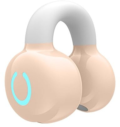 Offener Ohr-Drahtloser Ohrhörer, V 5.3 Clip auf Ohrhörer, Single Ear Clip Ohrhörer mit Geräusch Unterdrückung, IPX5 Wasserdicht, für Sport Lauf (Gelb)