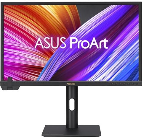 ASUS ProArt Display PA24US Monitor Professionale da 24” pollici (23,6), Fast IPS, 4K UHD (3840x2160), HDR-10 HLG, 99% Adobe RGB, 95% DCI-P3 ΔE<1, 12G-SDI, USB-C 80 W, Calman, ColourSpace, Nero