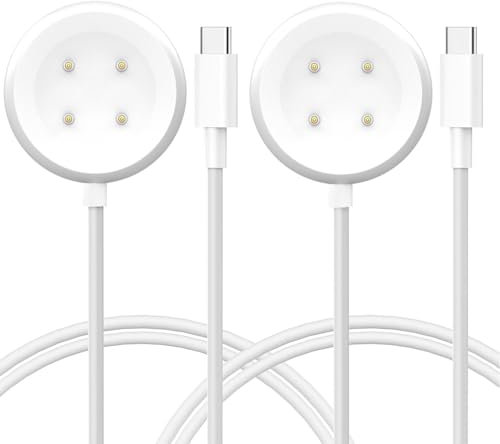 [2-Pack] Sankel Charger Compatible for Google Pixel Watch 3/2 & Fitbit Sense 2/Versa 4 - USB-C 3.3ft Fast Charging Cable (White)