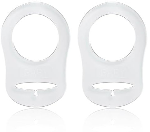 PHCOZY 2 Pcs Silicone Bouton Anneau Anneau en Silicone Adaptateur Adaptateur Attache de Sucette pour Sucette Transparent