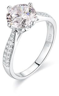 ANAZOZ Ring Gold Damen 585 Echtgold, Ring Moissanite 1.2 Karat Trauringe für Frauen größe 54 (17.2)