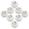 Infinity Decor Pack of 8 White & Silver Floral Morden Design Ceramic Cabinet Knobs - 40mm Pull Handles for Kitchen Cupboard Doors, Wardrobe, Drawers