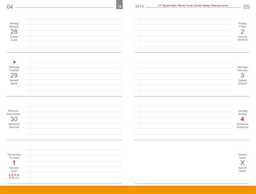 X17- A6 Wochenkalender-Wochenplaner Nachfüllpack | „Quer“ 2026, 2 Hefte à 6 Monate, inkl. Memokarte. Nur passend für das X17-System. Made in Germany