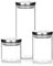com-four® 3-teiliges Vorratsdosen-Set - Vorratsgläser in 3 Größen für Lebensmittel - Aufbewahrungsbehälter mit Edelstahl-Deckel - Frischhaltebox für Kaffee, Tee, Müsli, Nudeln (3 Stück - Mix)