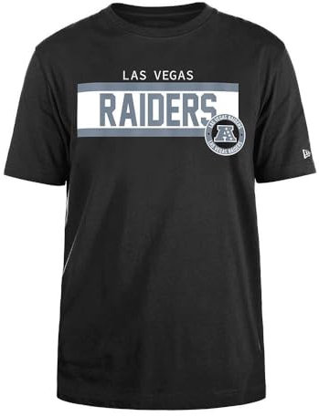 LAS VEGAS RAIDERS New Era Cap NFL Regular T-Shirt High Density Ink Screenprint Front Graphic Original Team Color Unisex