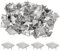 QUARKZMAN 80 Stück Quadratische Pyramiden-Nieten, 15mm Vier-Klauen-Stollen-Spikes, Kupfer Punk Rock Nieten für Kleidung Tasche Leder Schuhe (Silber)
