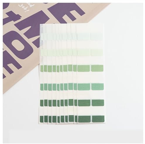 Rockreyoa Transparent Haftnotizen Selbstklebend Haftstreifen 3 Größen Index-Tabs Beschreibbare Page Marker Note Flags für Bücher Notebooks Datei-Klassifizierung Farbverlauf Grün 120 Stück 2 Packs