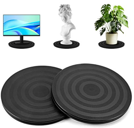 ROEOWENE 2 Piezas Placa Giratoria para TV/Monitor 20cm Plataforma Giratoria 360 Grados Base Giratoria de Plataforma Plástica Mesa Giratoria Universal Soporte Giratorio para Fotografia,Plantas Bonsai