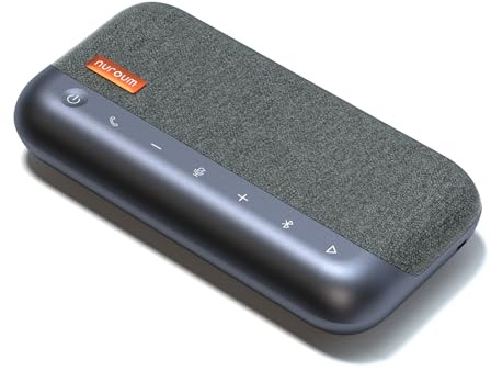 Nuroum A35 Wireless Bluetooth Speakerphone, AI-Powered Noise Cancelling, 32kHZ 13ft Voice Pickup/Daisy Chain Portable Speaker Compatible with Zoom/Teams/Google Meet