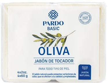 PARDO - pastilla de jabon BASIC OLIVA 4 X 60gr