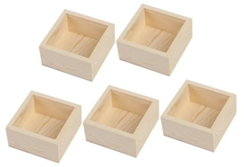 DIYEAH 5er-boxen Holzbehälter Umzugskartons Pflanzen Handwerksorganisator Unbemalte Holzkisten Aufbewahrungsboxen Zum Basteln Schmuckhalter Aus Holz Schmuckschatullen Aus Holz Kiefernholz