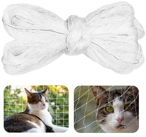 IKOPFLN 4 x 3m Rete Gatti Balcone, 2.5cm Rete per Gatti, Rete per Gatti Balcone, Rete Balcone per Gatti, Rete Gatto Adatto per Interni ed Esterni Scale Finestre Balconi Terrazze Giardini, Bianco
