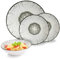 Avilia – Set Piatti Moderni 18 Pezzi in Porcellana con Decoro Corolla Grigio, Servizio Elegante per 6 Persone