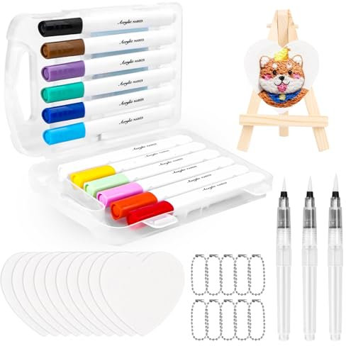3D Stift Puffy Paint Set - Magic Puffy Paint, 12 Stück Markerstifte, 10 Perlenketten, Kreatives Foam Zeichenpapier Acrylmalerei Schaumstoff-Textur-Malpapier für Kinder DIY