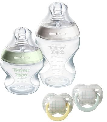 Tommee Tippee Natural Start Newborn Gift Set Anti-Colic | Includes 150ml and 260ml Bottles and Slow Flow Teats Included, BPA Free Plastic, Self-Sterilising Design