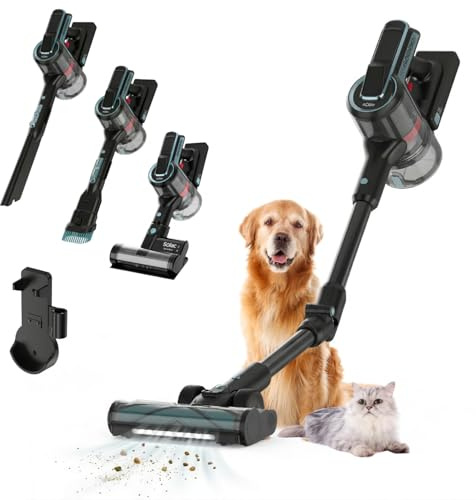 Solac – Aspirador Escoba S600 Radiant | Sin Cable | 60 min Autonomía | 650W | 210AW Poder de Succión | Depósito Desmontable 1500ml | 4 Velocidades | Ideal para Mascotas | 3 Accesorios
