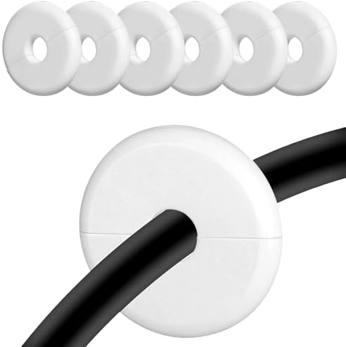 6 passacavi da parete – passacavi antiscivolo con adesivo, coperture per fori da parete per Starlink, Ethernet e cavi standard, kit di gestione dei fili