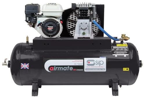 SIP Airmate ISHP6/150 Industrial Petrol Belt-Driven Air Compressor, Powered by Honda™ GP200 196cc, 150L, 150psi / 10.3 Bar 16CFM