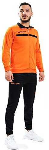 Givova, anzug givova eins full zip, orange/schwarz, 2XL