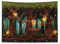 ABAKUHAUS Firefly Wandteppich, Feenwald Wald aus Weiches Mikrofaser Stoff Waschbar ohne Verblassen Digitaldruck, 150 x 110 cm, Olivengrün Redwood