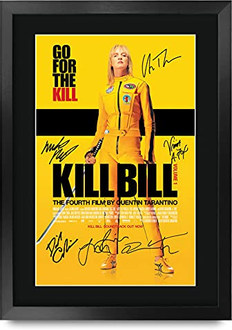 HWC Trading Kill Bill Vol 1 Los Regalos Imprimieron La Imagen Firmada Del Autógrafo Para Los Fans De La Memorabilia De La Película - A3 Enmarcado