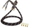 SKW Audiophile Câble d'enceinte, câble Banane remplaçable, fiche plaquée Or, Tresse de Nylon, câble de qualité Hi-FI (2.5 m, Noir, 1PCS / Kit)