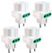 EXTRASTAR Adattatore Triplo con 2 Prese Bivalenti, 1 Presa Pluristandard e Spina Schuko 16 A, per i viaggi in Germania,Spagna,Portogallo,Austria,Grecia,Turchia Bianco,Confezione da 4.