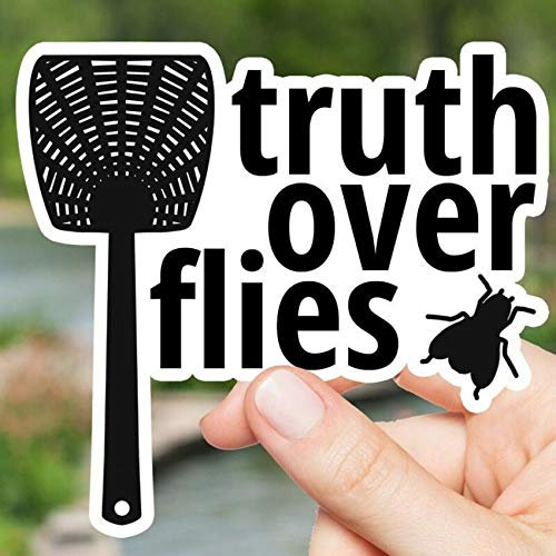 Truth Over Flies Swatter Aufkleber, Debate 2020 Biden Harris Pence Fly Handle Manuelle Swat Wand Fenster Dekor, 11,4 cm 7,6 cm Vinyl-Aufkleber Auto Innen Außen Aufkleber (20 Stück)