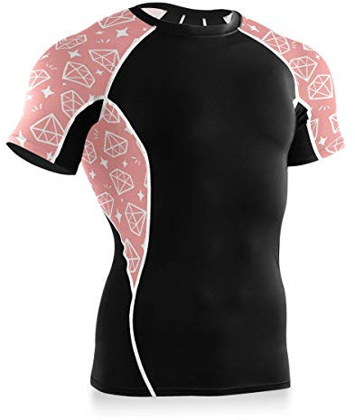 MONTOJ Funkelnder Diamant Pink Hintergrund Workout Shirt Fahrrad Shirt Tops Biking Shirts Gr. L, 1