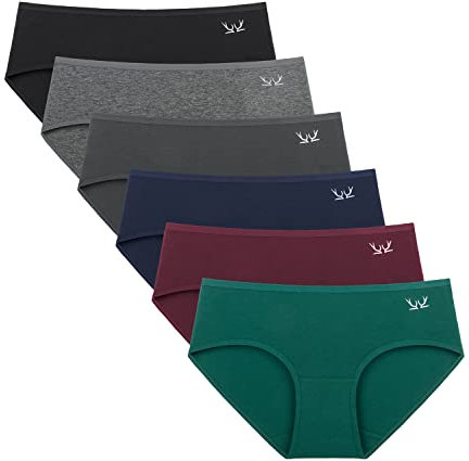 Cholewy Womens Underwear Multipack - Soft and Stretchy Ladies Knickers Comfortable Cotton Pants for Women, Ideal for Daily Wear (Pack of 6)