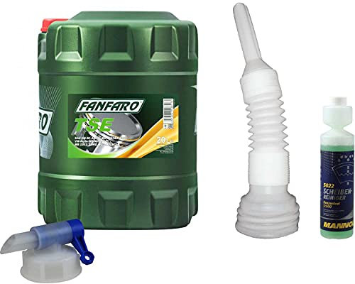 QR-Parts Set 20 Liter 85456570 FF6501-20 5022 CT4503 DIN61 MANNOL Scheibenreiniger Konzentrant 1:100 250ml 20L Motoröl TSE 5W-30 Auslaufhahn für Fässer Auslaufschlauch