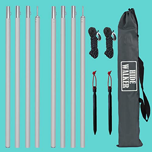 HIDEWALKER Stangen für Sonnensegel 2 x 2M Zeltstange Teleskop inkl Zwischen 50cm bis 200cm Teleskopstange für Zelte Tarps Ultraleichte Tarpstange (Alu Stangen, 2M)