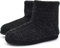 KuaiLu Herren Wolle Hausschuhe Stricken Künstliche Warme Indoor Stiefel rutschfest Alles Schwarz 42 EU