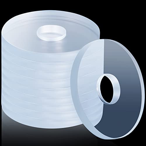 3/4 Inch Clear Vinyl Replacement Washer Flat Washer Gasket 1/16 Inch (2 mm) Thickness Washer Spacer for Glass Shower Door Handles/Towel Bars, 3/4 Inch Standoff Cap Assemblies (10 Pieces)