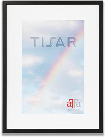 aFFa frames, Tisar, Cadre photo en bois, Light, Rectangle, avec façade en verre acrylique, Noir, 24x30 cm