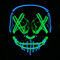 WUJUN Glühende Halloween Maske Lustige Grimasse Cosplay Party Karneval LED Beleuchtung Halloween Masken Draht Licht Dekoration (Blau & Grün)