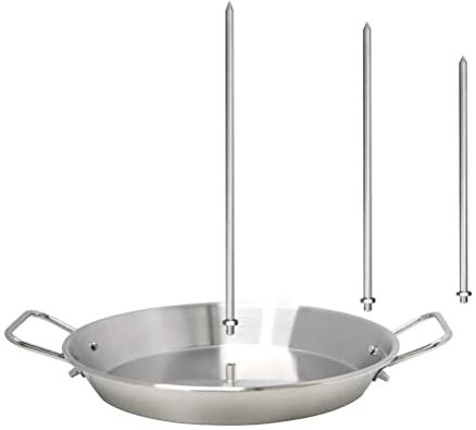 FCHMY Pincho Vertical,Soporte De Acero Inoxidable Barbacoa Carne,Soporte Brasileño Vertical Espiga Con Placa Y 3 Pinchos Extraíbles, Para Kebabs, Salchichas Y Filete
