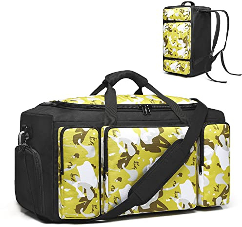 Sporttasche, Rucksack, wasserdicht, Sporttasche, Reisetasche, Wochenendtasche für Männer und Frauen, Übernachtungstasche mit Schuhfach, tarnfarbe
