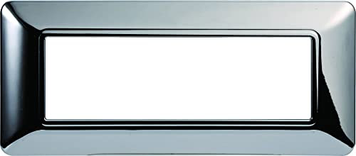PLACCA IN TECNOPOLIMERO COMPATIBILE CON SERIE BTICINO MATIX 2-3-4-6 MODULI COLORI ASSORTITI (6 MODULI, CROMATO LUCIDO)