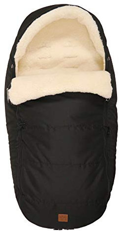 Premium Lammfell Fußsack passgenau für YOYO, Lammfell natural white,black