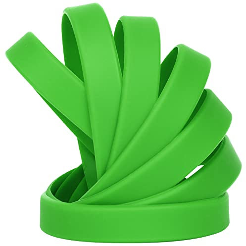 LVNRIDS 50 Stück Silikon Armbänder Gummi Armband freundschaftsarmband Kinder Jugend, 7 inch Länge Großhandel Sport Silikonarmband Bulk Geschenke für Lehrer liefert Party Dekorationen Grün