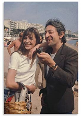 Poster Kunstdrucke Kein Rahmen Jane Birkin Singer Poster Room Decor for Teens Girls Wall Art Home Decor Kitchen Decor 60x90cm