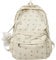 NOPEILVI Blume Rucksack mit Bärenanhänger, großer Schultaschenbuchbeilung süßer Daypack (weiß).