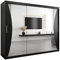 ABIKSMEBLE Armoire Monaco Avec Porte Coulissante Miroir - Dressing Adulte - Penderie Vêtement - Garde Robe - Placard - 3 Portes - Closet