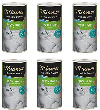 Miamor Sensible Snack Kitten Huhn Pur | 6er Pack | 6 x 30 g | Einzelfuttermittel für Kitten | Als Belohnung für zwischendurch | Zur Unterstützung von Wachstum und Gesundheit
