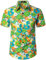 JOGAL Mens Flowers Hawaiian Shirts Short Sleeve Casual Button Down Beach Shirt Yellow Daisy Large