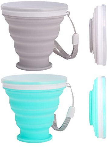 2 confezioni di tazze pieghevoli in silicone, tazze da viaggio pieghevoli in silicone, tazze d'acqua pieghevoli per campeggio all'aperto, escursionismo, uso domestico