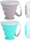 Lot de 2 tasses de voyage pliables, tasses en silicone pliables avec couvercles, tasses en silicone rétractables portables, réutilisables, adaptées pour pique-nique, camping, randonnée en plein air.