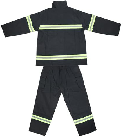 Leapiture Flammhemmende Kleidung, Feuerfest, Hitzebeständig, Feuerwehr-Schutz, Reflektierender Mantel, Hosen, Persönliche Schutzausrüstung(XL-Dunkelblau)
